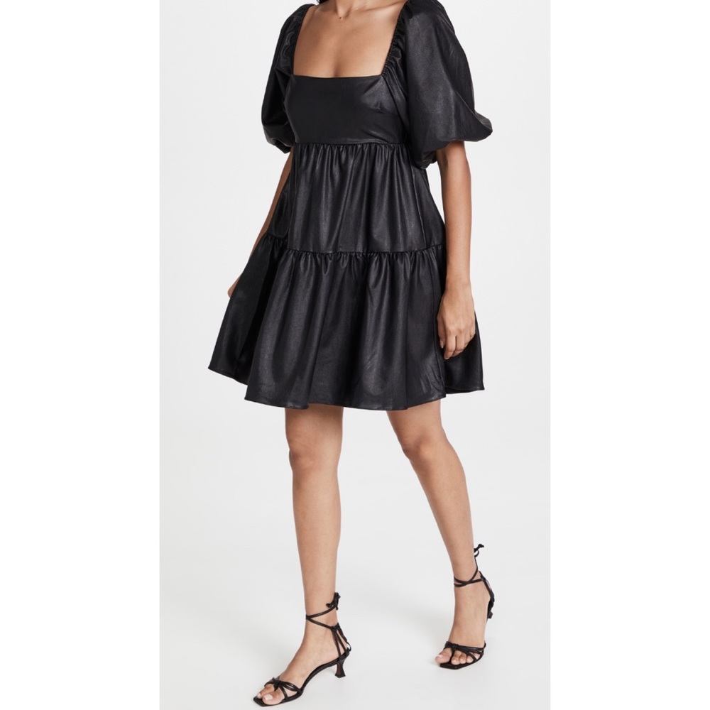 Amanda Uprichard Maise Black Leather Dress Medium NWT